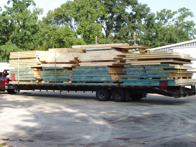Truckload of wall panels ready for delivery