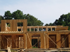 Conventional framing of porches done on site