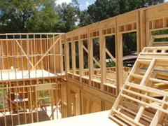 Interior walls for second floor installed