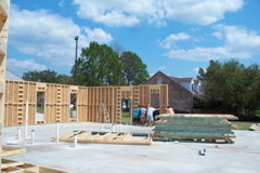 Exterior walls erected first